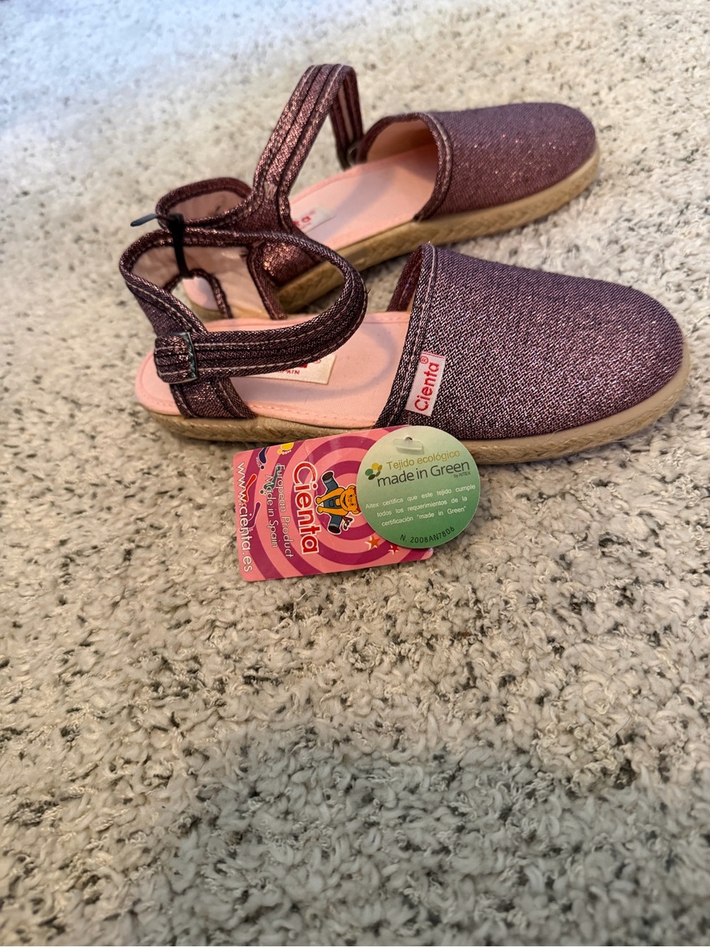 Cienta girls Valencia Espadrille Metallic purple New with tags size 13